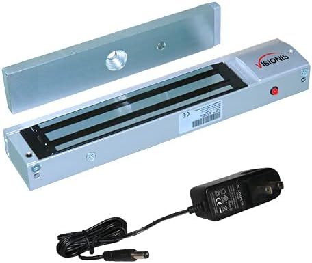 Visionis FPC-5192 600lbs Indoor Electromagnetic Lock with 600 lbs L and Z Bracket for Inswinging Door Access Control Maglock