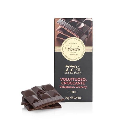 Venchi - Barrel-Aged 80% Extra Dark Chocolate Bar, 2.46 oz - Made from Select Cocoa Blends - Gluten Free - Vegan