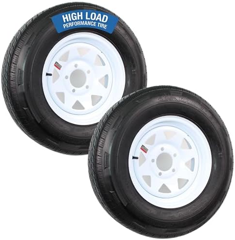 eCustomrim 2-Pack Radial Trailer Tire Rim Assembly ST205/75R14 5 Lug Load D