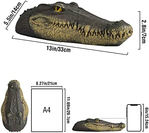 Pond Floating Alligator Head Decoy, Outdoor Pools Float Fake Gator Head Duck Detterent for Pool, Crocodile Head for Decorations, Swimming Pool