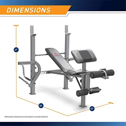 Marcy Standard Weight Bench Incline with Leg Developer and Butterfly Arms, Multifunctional Workout Equipment, Workout Equipment for Home Gym
