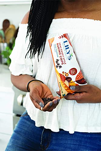 Semi-Sweet Chocolate Style Baking Chips by Lily's Sweets | Stevia Sweetened, No Added Sugar, Low-Carb, Keto-Friendly | 9oz, Pack of 12