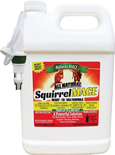 Nature's Mace Squirrel Mace Repellent 40 oz Spray | Squirrel and Chipmunk Repellent, Keep Squirrels Out of Your Garden, Attic, Bird Feeders, Fruit Trees, Plants, Potted Plants.