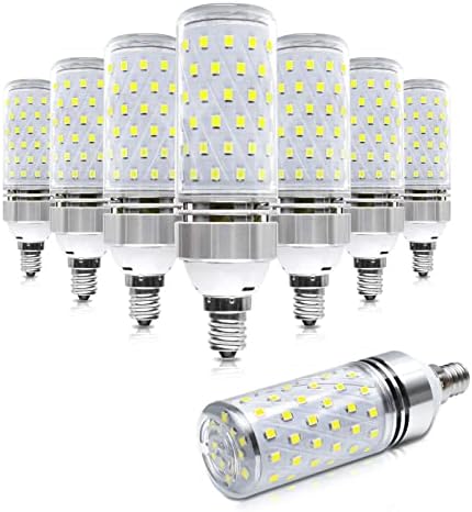 LEDLightsWorld Super Bright E12 LED Corn Bulbs, 16W 1500LM Bulbs, Daylight White 6000K Lights, CRI80+, 120W Incandescent Bulb Equivalent