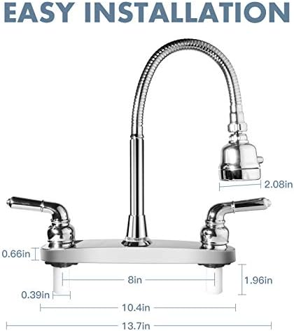 RV Kitchen Faucet,Camper RV Sink Faucets Kitchen Replacement,8 inch 2 Hole