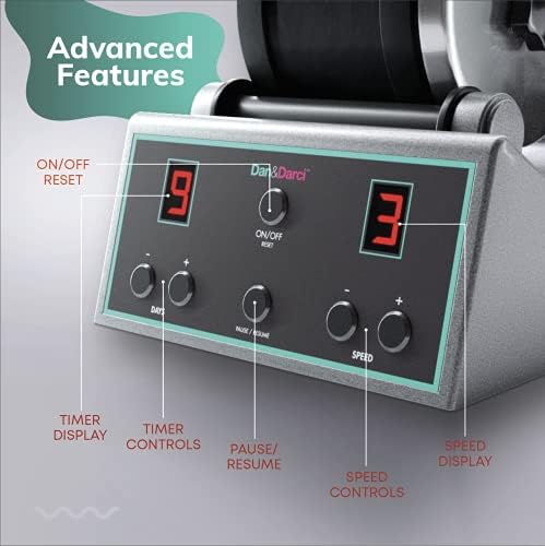 Dan&Darci Advanced Professional Rock Tumbler Kit - with Digital 9-Day Polishing Timer & 3 Speed Settings - Turn Rough Rocks into Beautiful Gems :
