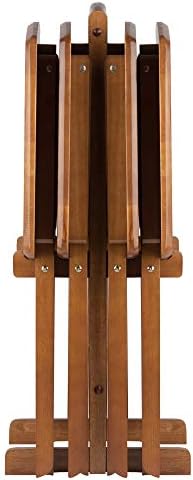 Winsome Darryl Set of 4 Oversized Foldable Tables, Walnut, 26" | Easy to Store Portable Fold Up Table Set for Kitchen, Living Room TV Dining, Crafts, Puzzles, Work From Home
