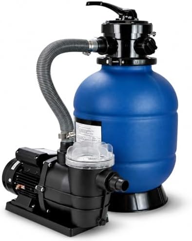 XtremepowerUS 13" Sand Filter Pump System for Above Ground Swimming Pool Self-Priming Pool Pump Multi-Port Valve, Strainer Basket 2, 400 GPH, Up to 10