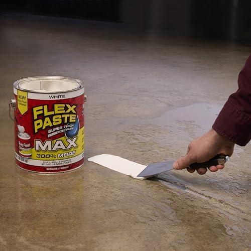 Flex Paste MAX, 12 lb Can, White, Waterproof Paintable Putty, Spackle Sealant, Fill Gaps Cracks Holes - Block Out Water and Air - UV Resistant - Walls