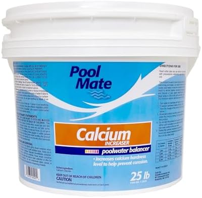 Pool Mate 25-Pounds Premium Calcium Hardness Increaser for Pools | Calcium Up, 100% Calcium Chloride, 8 ounces raises calcium hardness level 10 ppm per 5,000 gallons of water, Made in USA