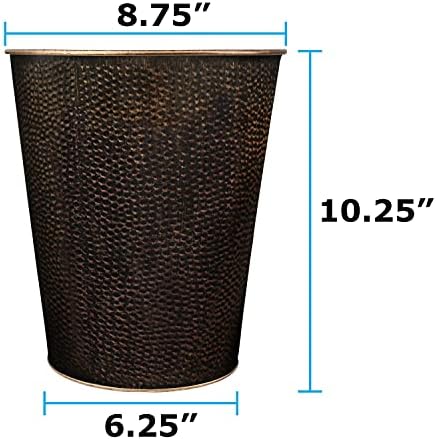 Blue Donuts Wastebasket for Bedroom, Bathroom, Trash Can 6 Liters, Bronze, Stainless Steel