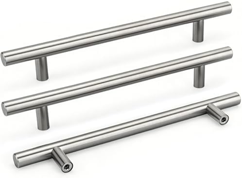 Goldenwarm 5 Pack 3 inch Gold Cabinet Handles Brushed Gold Cabinet Pulls | Gold Dresser Drawer Handles Stainless Steel Drawer Pulls for Kitchen Bathroom Bedroom, Easy to Install