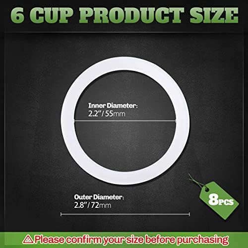 8 Pcs 4 Cups Replacement Food Grade Silicone Gasket, For Bialetti Moka Pots