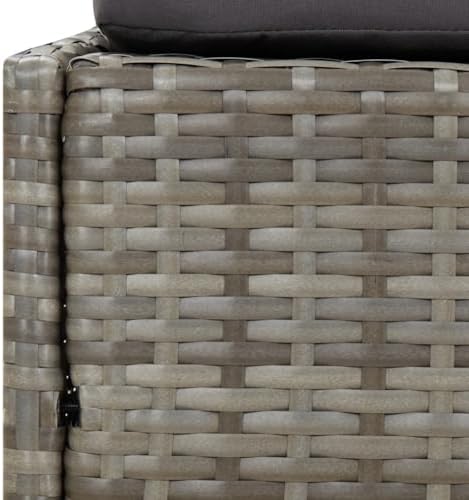 vidaXL Patio Bed Gray 43.3"x78.7" Poly Rattan