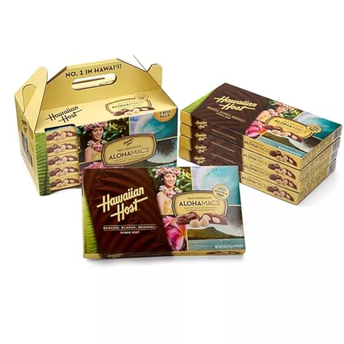 Hawaiian Host Aloha Macs Milk Chocolate Macadamia Nuts (6 ounce box, 12 pieces) (1 Box)