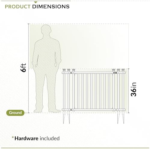 Zippity Baskenridge Picket Gate, White Vinyl DIY No Dig Kit | 3ftH x 4.2ftW, 1 Gate, ZP19038