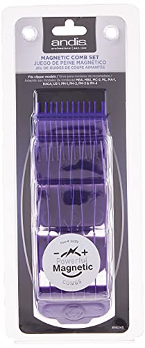 Andis 66345 Nano-Silver Magnetic Attachment 5 Combs with Long-Lasting Performance - Sizes 6", 8", 4", 3/8", 2"