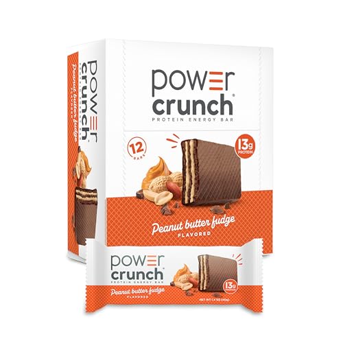 Power Crunch Protein Energy Wafer Bars, Peanut Butter Fudge, 1.4 Ounce (12 Count)