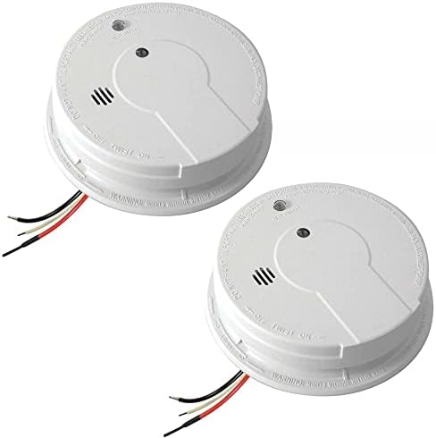 Kidde Smoke Detector, Hardwired Smoke Alarm with 9-Volt Battery Backup, Test-Reset Button, Interconnect Capability, 1 Count (Pack of 1), White