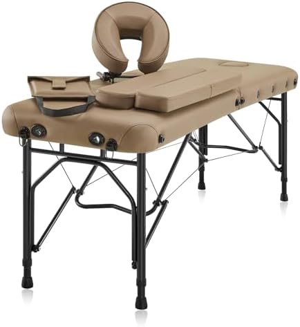 Portable Aluminum Massage Table, Foldable Travel Bed, 70 x 21, Black | Aluminum Frame · 3" Memory Foam · 450 lb Working Capacity · Foldable · Massage, Spa & Mobile Therapy