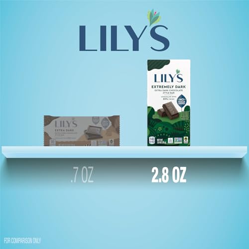 LILY'S Almond Dark Chocolate Style No Sugar Added, Sweets Bars, 3 oz (12 Count)