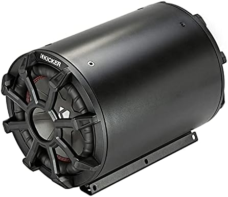 KICKER CWTB 10 Inch Ultra Deep Loaded Trunk Mounted Tube Sub Speakers, Black (Renewed)