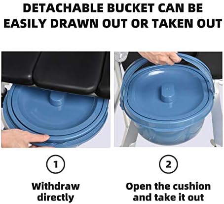 Giantex 3 in 1 Lightweight Shower Commode, Transport Bedside Commode with Wheels, Adjustable Height and Pedal, Shower Wheelchair for Elder