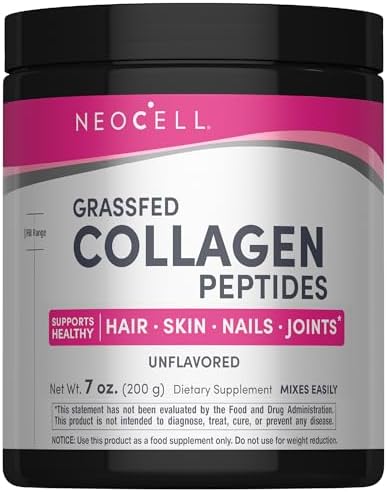 NeoCell Grassfed Collagen Peptides Powder | 7 oz | Unflavored | for Women and Men | Hair, Skin, & Nails