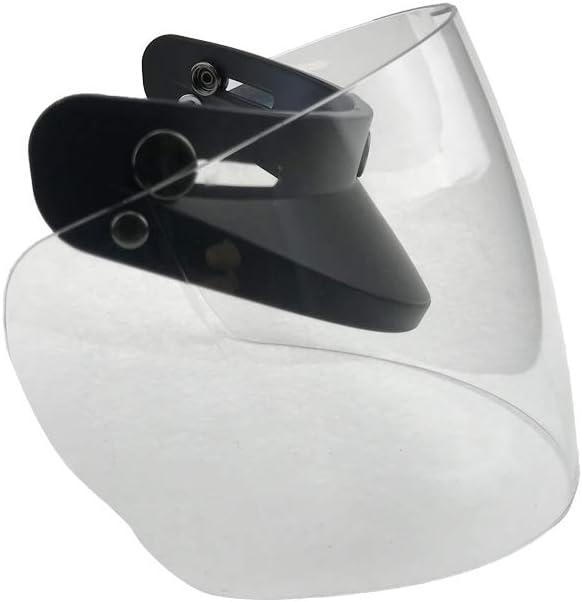 WANCAR Standard 3-Snap Button Universal Visor for Open Face Motorcycle Helmet Wind Shield Flip Up Down(Clear)