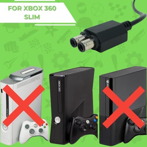 Old Skool AC Adapter Power Supply Cord for Xbox 360 Slim | For Xbox 360, Power Supply