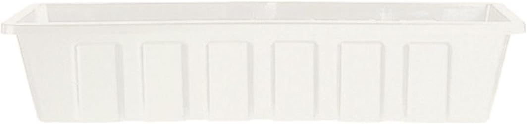 Root & Vessel Poly-Pro Plastic Flower Box Planter, White, 30-Inch