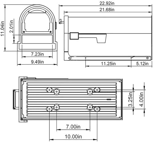 Architectural Mailboxes Arlington Post Mount Mailbox, Black, Large | Galvanized steel build for outside with weather-resistant build and rust-resistant powder-coat finish. USPS approved.