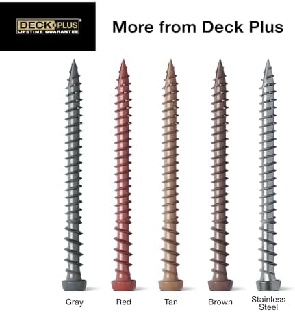 Deck Plus Composite Deck Screws, #10 x 2-1/2in, 1lb Box, 75 Pieces, Brown | Epoxy-coated steel, Star/torx drive with trap head