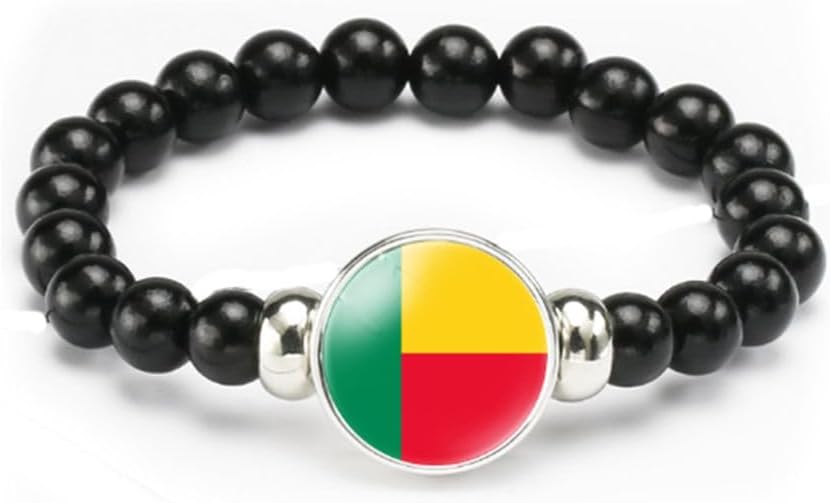 vmcoatdu National Flag Bracelet Elastic Rope Beaded Bracelet Support Your Country Travel Souvenir Gifts for Men Women