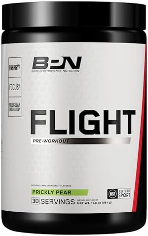 BARE PERFORMANCE NUTRITION BPN Flight Pre Workout, Supports Energy and Mental Focus, Improved Endurance & Muscle Pumps with CarnoSyn® Beta Alanine
