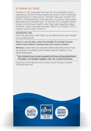 Nordic Naturals Vitamin D3 1000 IU, Orange - 120 Mini Soft Gels | Vitamin D3 supports healthy bones