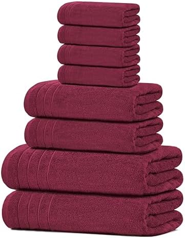 Tens Towels 8 Piece Towel Set, 2 XL Bath, 2 Hand, 4 Washcloth, Dark Grey