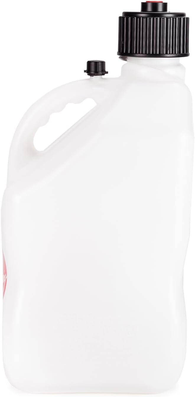 VP Racing Fuels 5.5 Gallon Motorsport Utility Container with 14 Inch Standard Hose Close Trimmed Cap and Neck for Tight Seal, White (4 Pack)