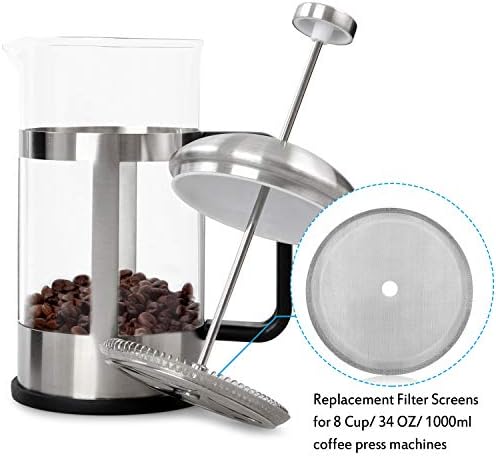 Boao 3 Packs French Press Replacement Cafetiere Filter Mesh Screen