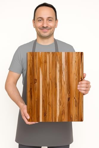 Teakhaus Cutting Board - Extra Large (XL) Teak Wood Cutting Board 24”L x 18”W x 1.5” Thick - Sustainably Harvested and FSC Certified - Knife Friendly with Natural Oil Finish