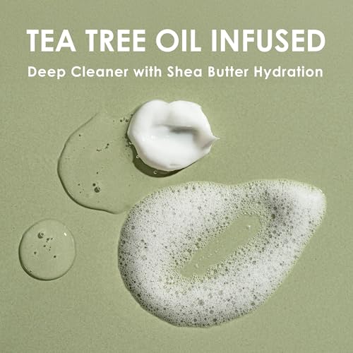 EYEECO Gentle Tea Tree Oil Eyelid & Facial Cleanser, 6 oz | Non-Irritating Foaming Eyelid Cleanser & Face Wash with Tea Tree, Chamomile & Shea Butter