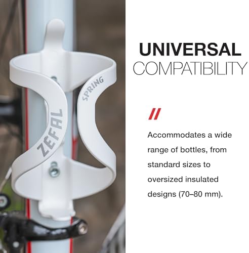 Zefal Spring Bottle Cage – Black, Lightweight 46g Flexible Thermoplastic Resin Water Bottle Holder, Universal 70–80 mm Fit