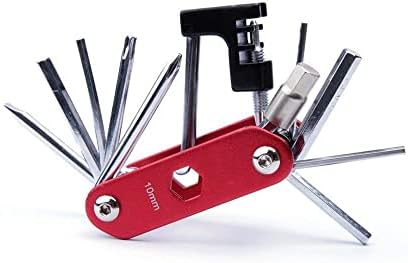 14 in 1 Bike Repair Tool Kit & Bike Saddle Bag | Bike Chain Tool Hex Key Wrench Maintain Accessories Multitool Set, Portable Under Seat Bag for Road Mountain Commuter Bicycle