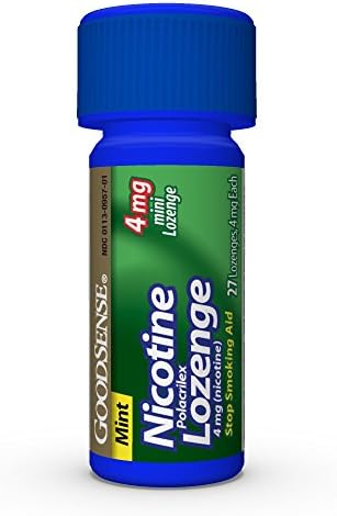 GoodSense Mini Nicotine Polacrilex Lozenge 4mg, Mint, 81-Count, Stop Smoking Aid, GoodSense Smoking Cessation Products
