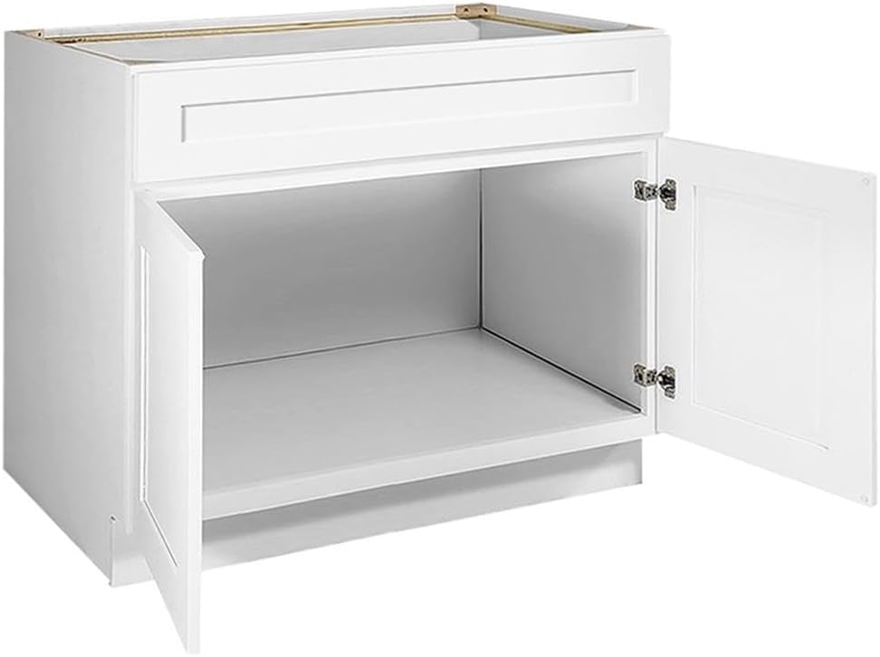 Design House Brookings Kitchen Sink Base Cabinet, 36", White | Floor Mount, Contemporary/Modern, Wood, Kitchen, 561498