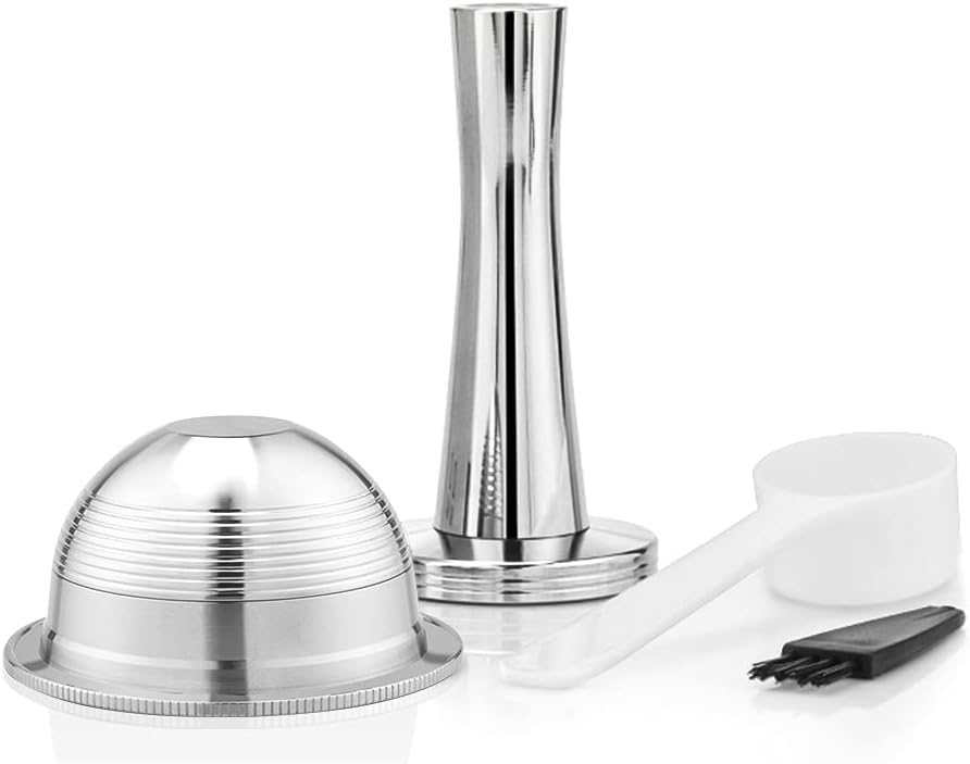 Stainless Steel Reusable Coffee Capsule, Metal Refillable Coffee Pod Brewing Espresso 70ML/2.40Z(SMALL), Compatible with N-espresso Ver-tuoPlus XN903/XN900 / Vertuo-line GCA1/ENV135/ENV150