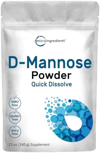 Micro Ingredients D Mannose Powder, Pure Mannose Supplement, Quick Water Soluble, Support Urinary Tract Cleanse & Bladder Health