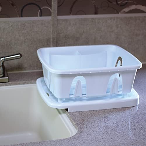 Camco RV Mini Dish Drainer & Tray - Features a Sloped Drain Tray Design, Heavy-Duty Construction - Ideal for Small Spaces, Apartments, Boats
