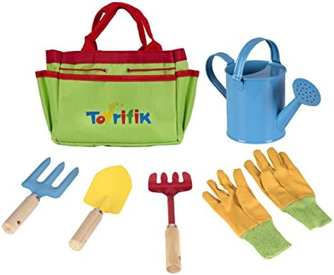 Little Kids Gardener Tool Set - Tote Bag, Watering Can & Gardening Tools