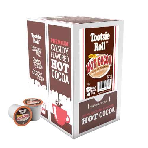 Tootsie Roll Hot Cocoa, Creamy Hot Chocolate Pods, Compatible with Keurig K Cup Brewers, 40 Count